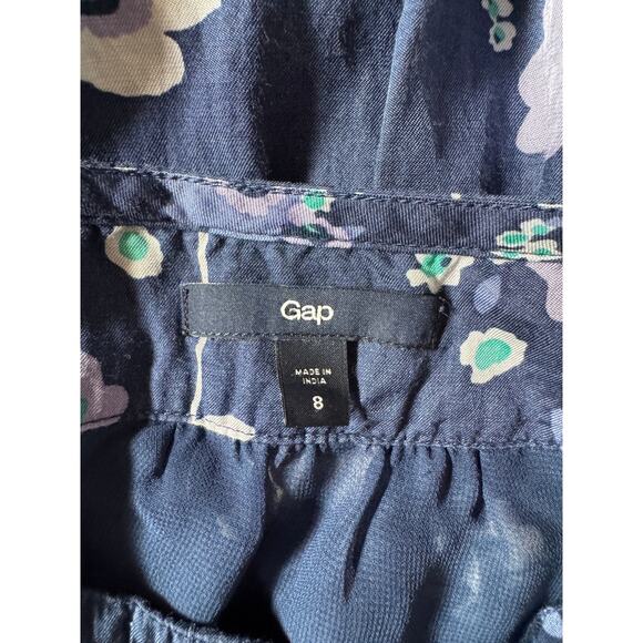 Gap Y2K Babydoll Dress 90s Grunge Blue Purple Floral Cottage Romantic Boho - Picture 2 of 8
